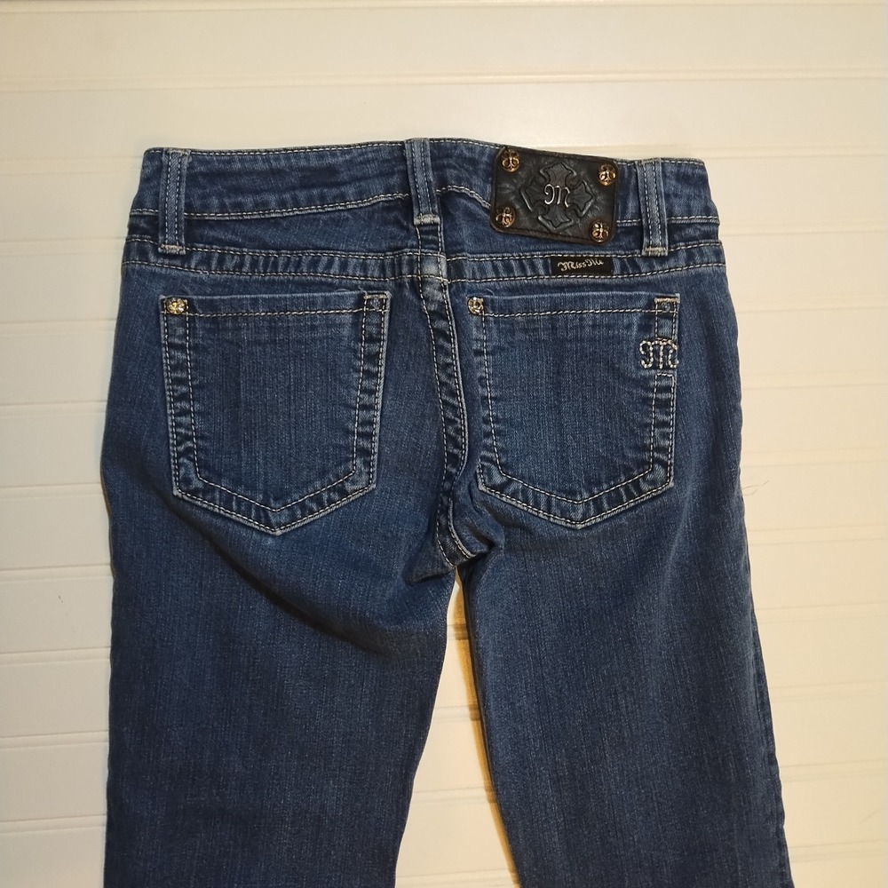 Miss Me Skinny Jeans Womens 28 Dark Wash Low Rise Embellished Y2K Western Denim - Picture 5 of 15